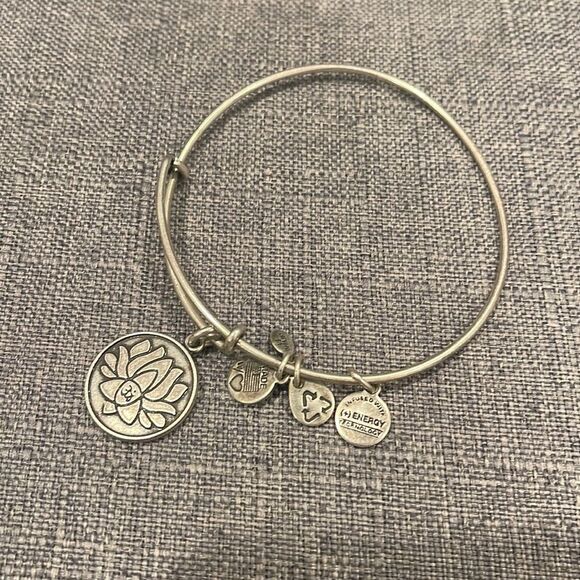 Alex and Ani Bracelet with Lotus Flower Charm - Picture 1 of 1